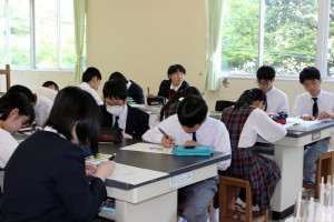 中学3年 公開授業 理科実験 尚学館中学校 高等部
